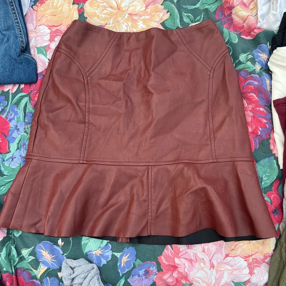 BCBG Leather skirt